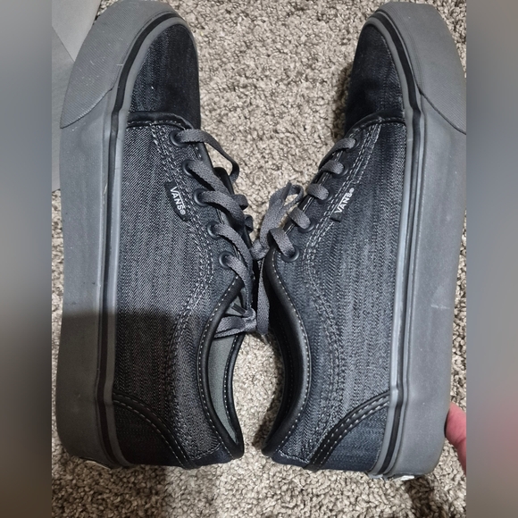 VANS Men's Sz 7 Off The Wall Pro 721356 Denim Black Grey Skateboard Sneakers - Picture 6 of 9